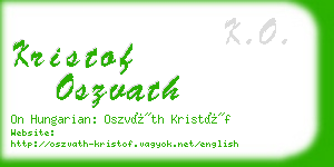 kristof oszvath business card